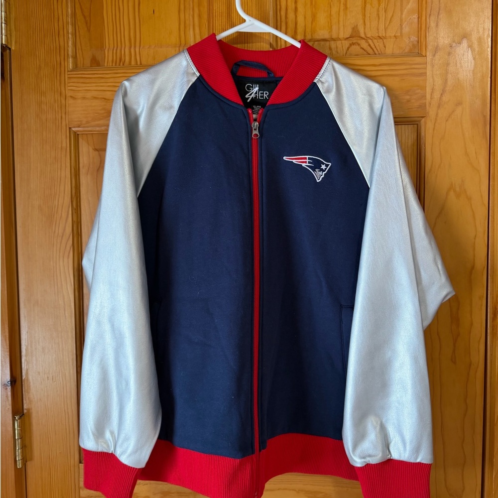 Women's Varsity Jacket by - Navy and Silver